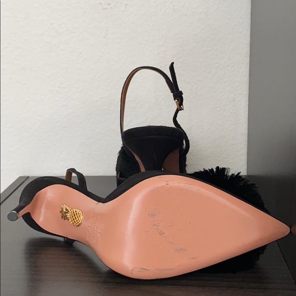 Worn once aquazzura powder puff black suede $895 - Picture 8 of 8